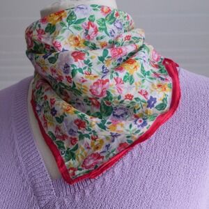 Vintage Kenzo cotton floral‎ print handkerchief/neckercheif